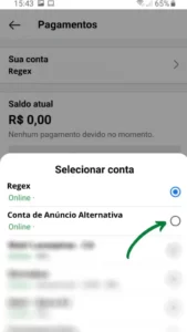 Como Alterar a Conta de Anúncios no Instagram 8 selecione conta anúncios Instagram
