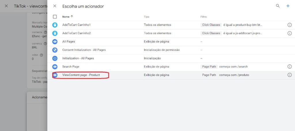 Google Tag Manager - evento viewcontent - passo 11