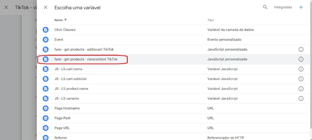 TikTok na Nuvemshop: Tutorial completo! 25 Google Tag Manager - evento viewcontent - passo 7