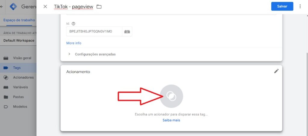 Google Tag Manager - instalar código base TikTok passo 6