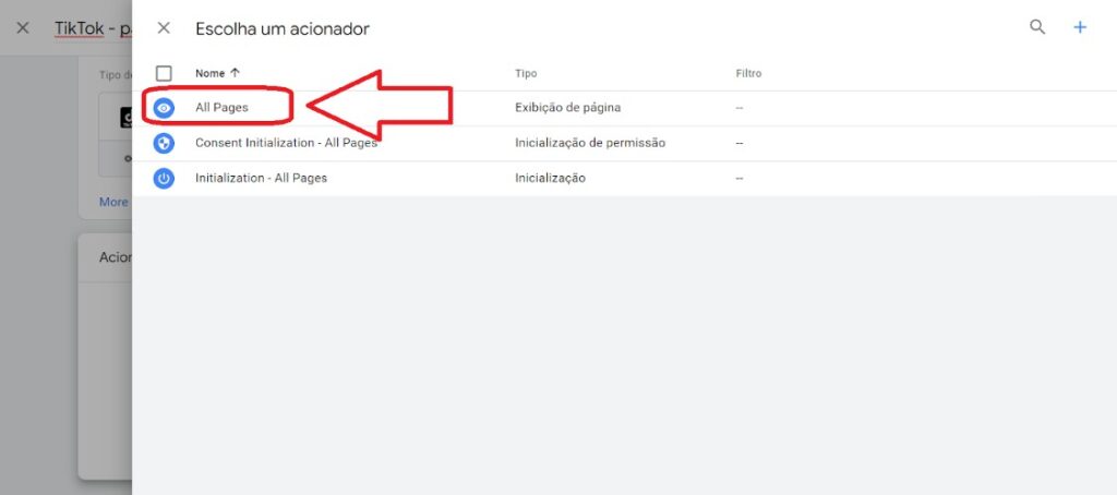 Google Tag Manager - instalar código base TikTok passo 7