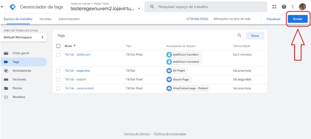 Google Tag Manager - publicar - passo1