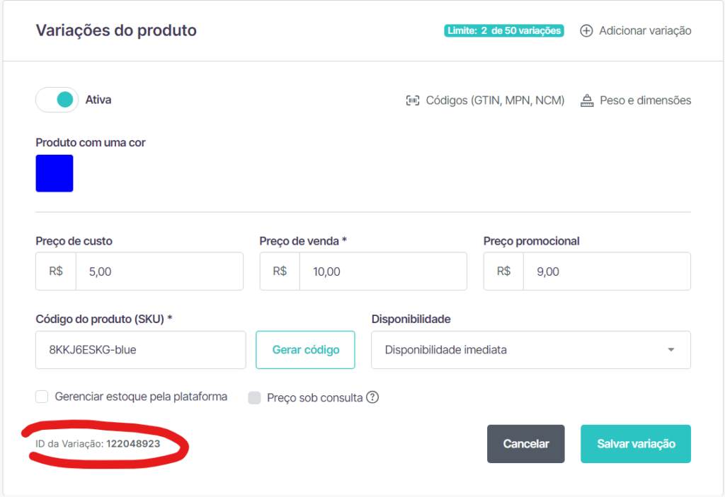 Loja Integrada: Dicas & Truques 2 Código da variação do produto na Loja Integrada
